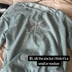 Off-the-Shoulder Sweater with Bow Detail - Gray